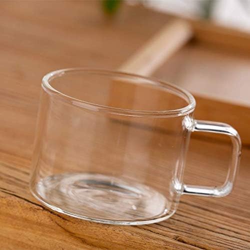 KHOLAD Glass Kettle 1 Teapot Wooden Lid with 1 Wooden Tray and 4 Tea Cup Tableware Serving Set Heat-Resistant Glass Hot Water Bottle Flower Brewed Loose Leaf Tea Filter Spout - 1000ml - Image 5