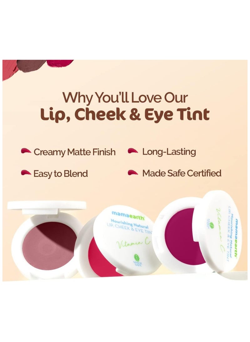 Mama Earth - Mamaearth Nourishing Natural Lip Cheek & Eye Tint with Vitamin C & Rose- 03 Rose Pink- 4 g - Image 1