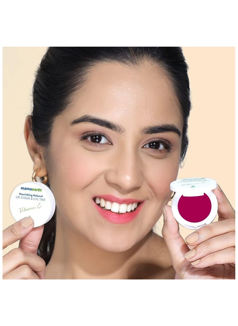 Mama Earth - Mamaearth Nourishing Natural Lip Cheek & Eye Tint with Vitamin C & Rose- 03 Rose Pink- 4 g - Image 1