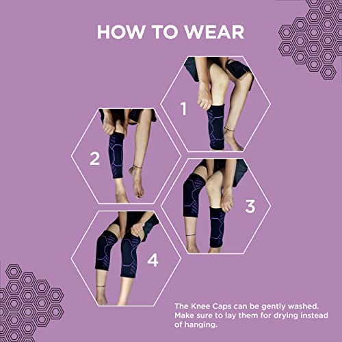 TruHabit Knee Caps for Women (XL) Advanced Compression & Anti-Slip Knee Support for Women; Knee Support for Gym Squats, Pain Relief, Sports Workout; Knee Cap for Women with 4-Way Stretch (1 Pair) - Image 5
