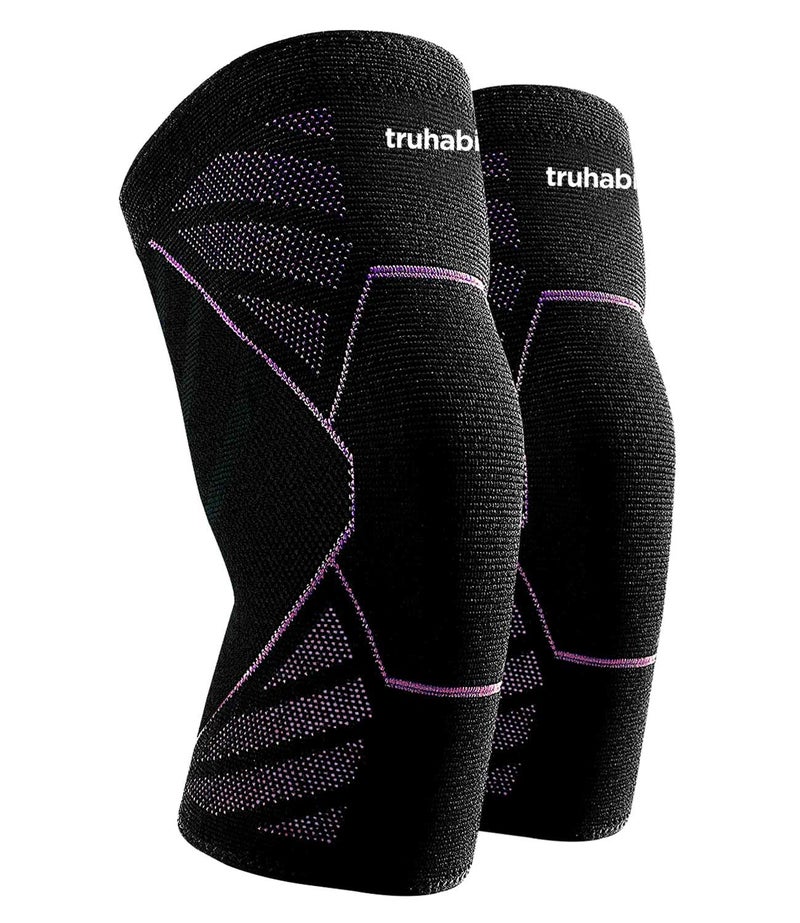 TruHabit Knee Caps for Women (XL) Advanced Compression & Anti-Slip Knee Support for Women; Knee Support for Gym Squats, Pain Relief, Sports Workout; Knee Cap for Women with 4-Way Stretch (1 Pair) - Image 2