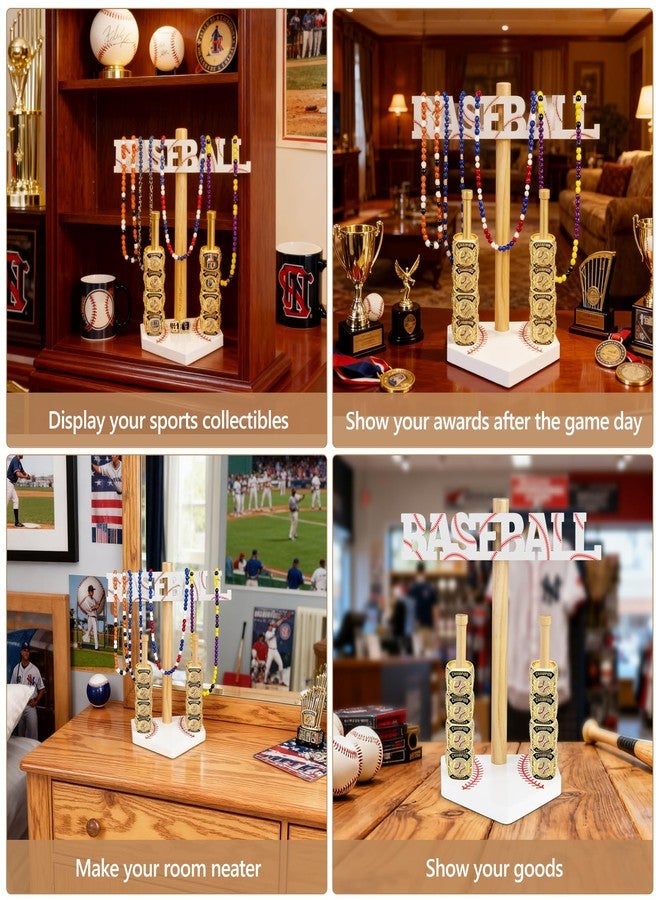 AKAIXI Home Plate Baseball Necklace Holder, BASEBALL Sign Championship Ring Display Stand, Baseball jewelry Accessories Organizer Dresser Decor for Men Baseball Mom Lovers Team Player Coach Gift - Image 5