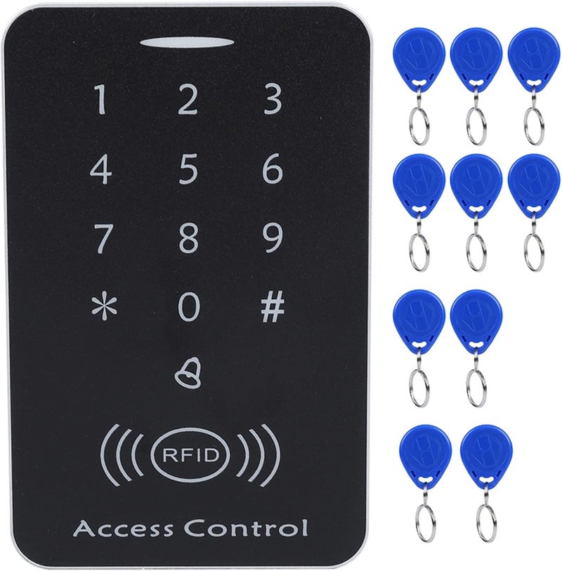 Smart Door Access Controller ID Card Reader Keypad Lock Support 1000 Users Businesses Communities PVC Black 4.6x3.0x0.8in - Image 1