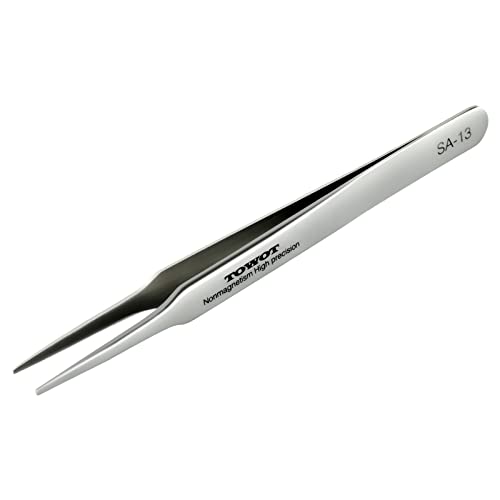 TOWOT Precision Tweezers, Stainless Steel Pointed Tweezers for Craft, Electronics, Soldering, Experimental Work, Jewelry-Making, Non-Magnetic Industrial Tweezers by TOWOT - Image 1