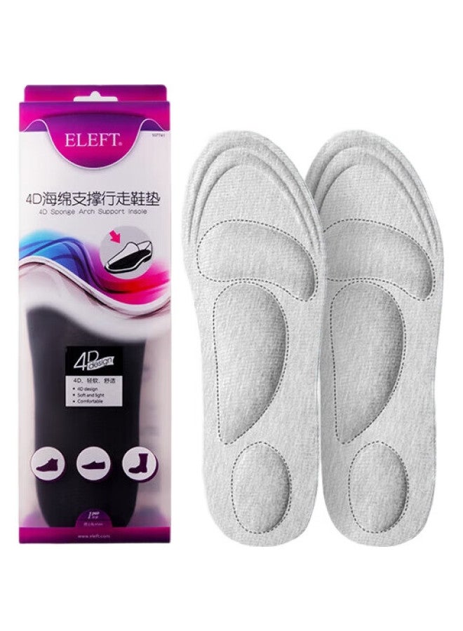 ELEFT Watsons Award-Winning Brand Eleft 4D Foam Support Sports Insoles, Breathable, Sweat-Absorbing, Massage, Men'S Gray - Image 2