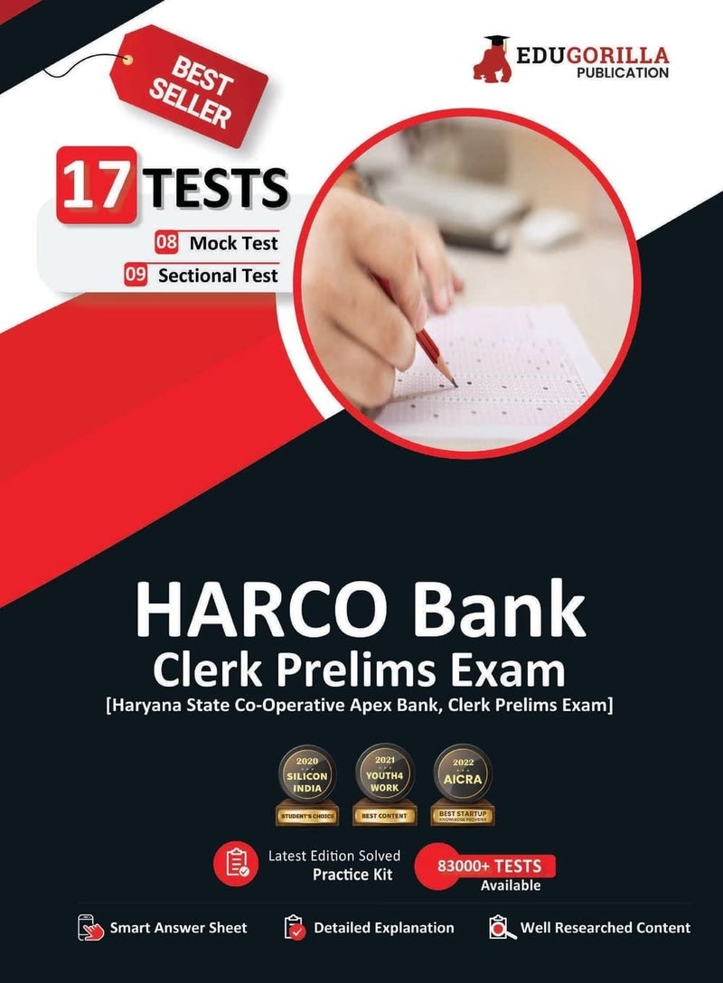 Haryana State Co-Operative Bank Clerk Prelims Exam 2024 - HARCO (English Edition) - 8 Full Length Mock Tests and 9 Sectional Tests with Free Access To Online Tests  - Image 1