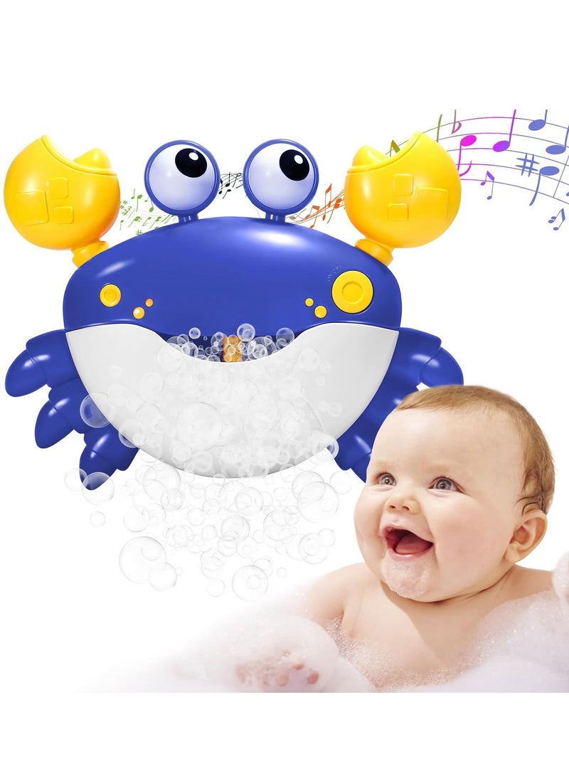 Crab Bubble Machine Bath Toy, Automatic Bubble Maker Baby Bath Toys, Blow Bubbles and Plays Children’s Songs, Birthday Gift for Kids Blue - Image 1