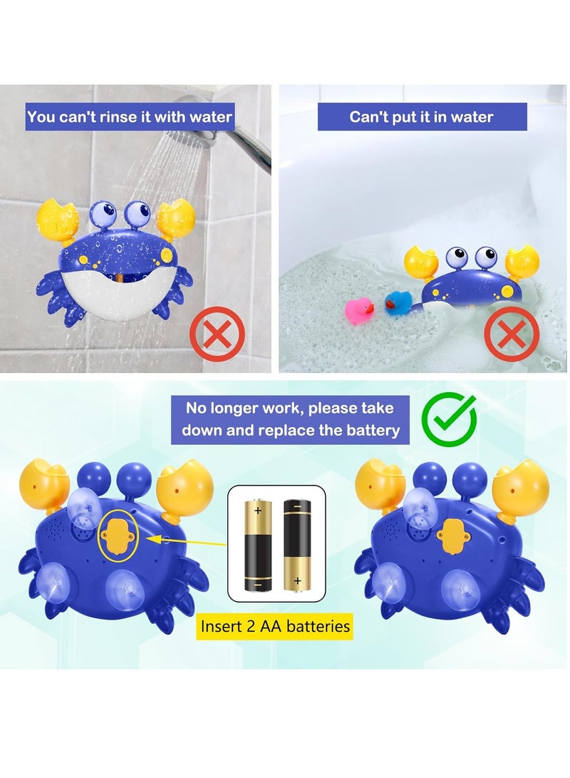 Crab Bubble Machine Bath Toy, Automatic Bubble Maker Baby Bath Toys, Blow Bubbles and Plays Children’s Songs, Birthday Gift for Kids Blue - Image 3