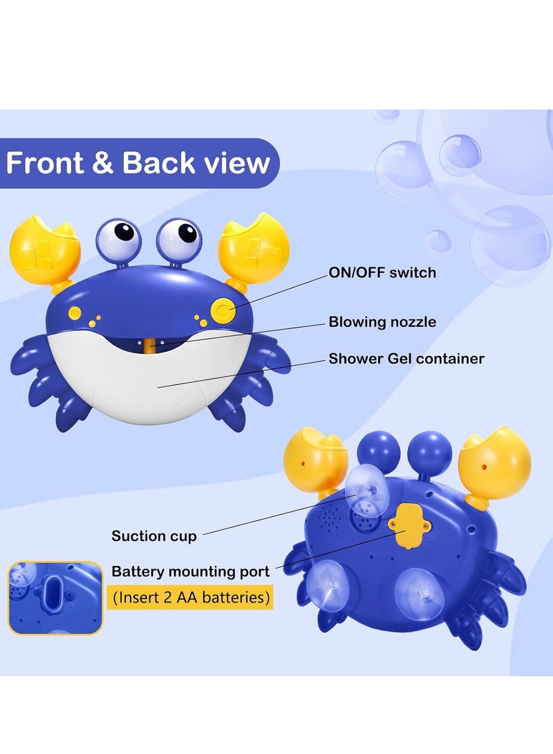 Crab Bubble Machine Bath Toy, Automatic Bubble Maker Baby Bath Toys, Blow Bubbles and Plays Children’s Songs, Birthday Gift for Kids Blue - Image 4