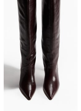 H&M Pointed Knee-High Leather Boots  - Image 2