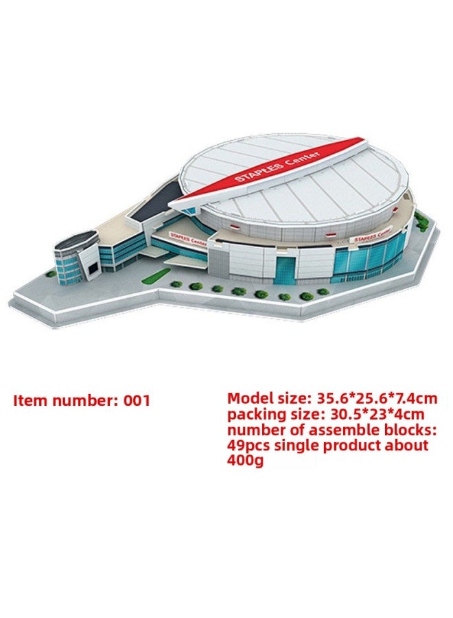 3D 3D لغز ورقة الربط قاعة كرة السلة بناء نموذج ملعب كرة السلة المشجعين DIY تجميع اللعب-اللون: 001-si. تاي. بو. سي - Image 1