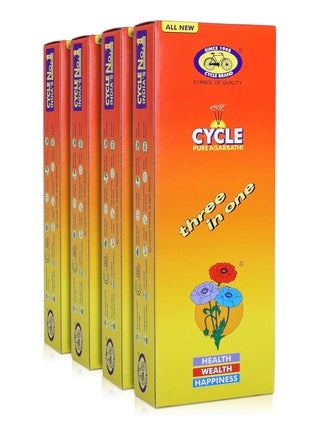 Cycle Pure Agarbatti Three in One Incense Sticks || Pack of 4 || 3 Signature Fragrances Floral, Woody, Lily I Natural Fragrance for Puja, Meditation, Refreshing Ambience - pzsku/Z980D076863C979DDF1FEZ/45/1744409177/ea96849b-cdaf-46e6-8f5d-7eda3861d794