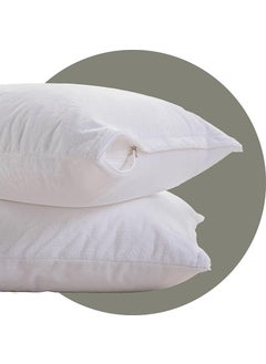 AMAR HOMES COMFORTABLE SLEEP Amar Homes 100 Water Resistant Pillow Protector Terry Cotton 220 GSM White Pack of 4 16x24 Zippered Closure Complete Protection Against Water Spills Dust Mites Bedbugs and Allergens  - Image 3