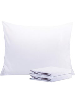 AMAR HOMES COMFORTABLE SLEEP Amar Homes 100 Water Resistant Pillow Protector Terry Cotton 220 GSM White Pack of 4 16x24 Zippered Closure Complete Protection Against Water Spills Dust Mites Bedbugs and Allergens  - Image 1