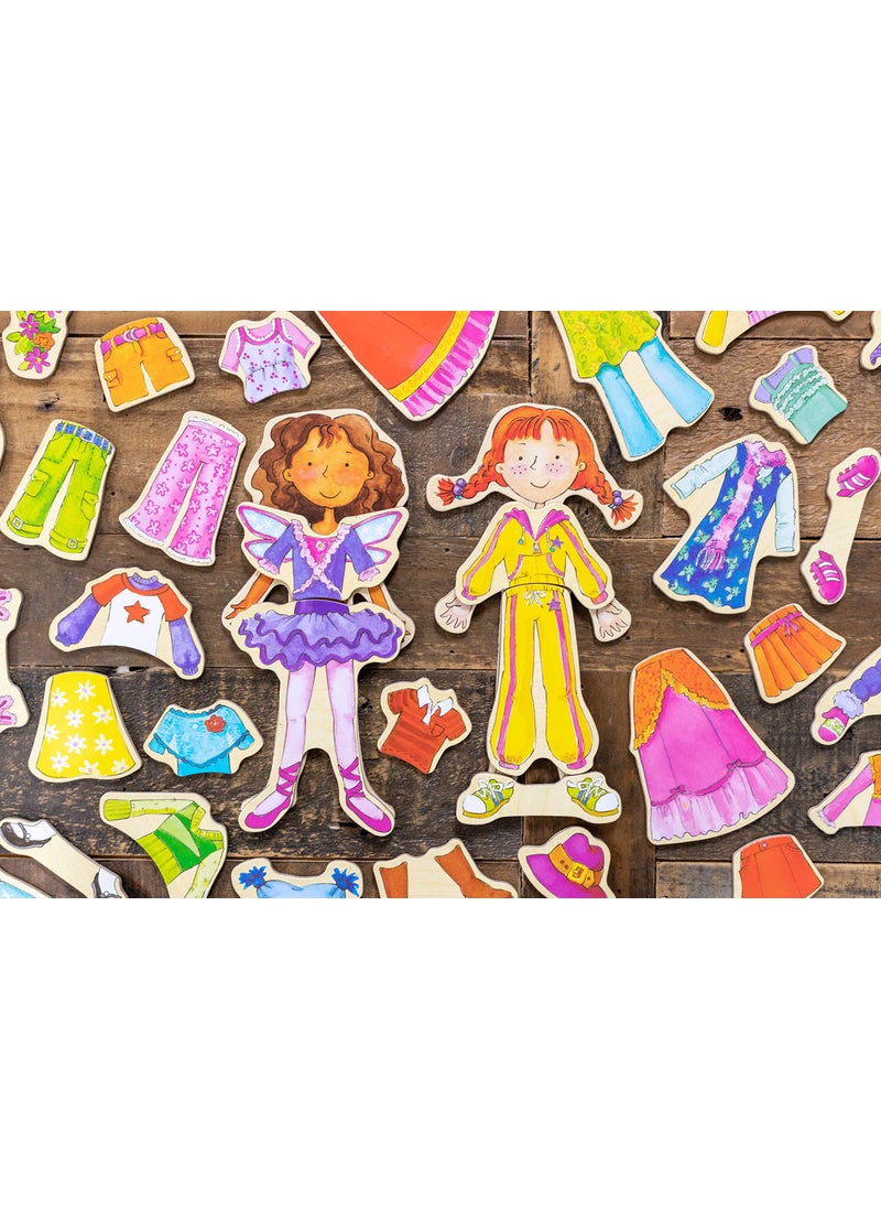Bendon Bendon TS Shure Daisy Girls 40-Piece Wooden Magnetic Dress Up Doll 50463  - Image 4