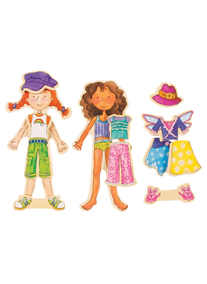 Bendon Bendon TS Shure Daisy Girls 40-Piece Wooden Magnetic Dress Up Doll 50463  - Image 3