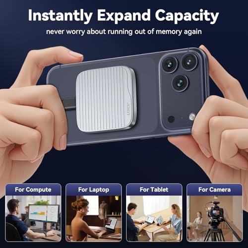 JOIOT 512G External SSD Magnetic Portable SSD USB 3.2 Gen 2x2 up to 2000MB/s 4K 120 fps ProRes HDR Video Record Metal USB-C External Solid State Drive for iPhone 16 Pro Max, Smartphone, Tablet, Laptop - Image 4