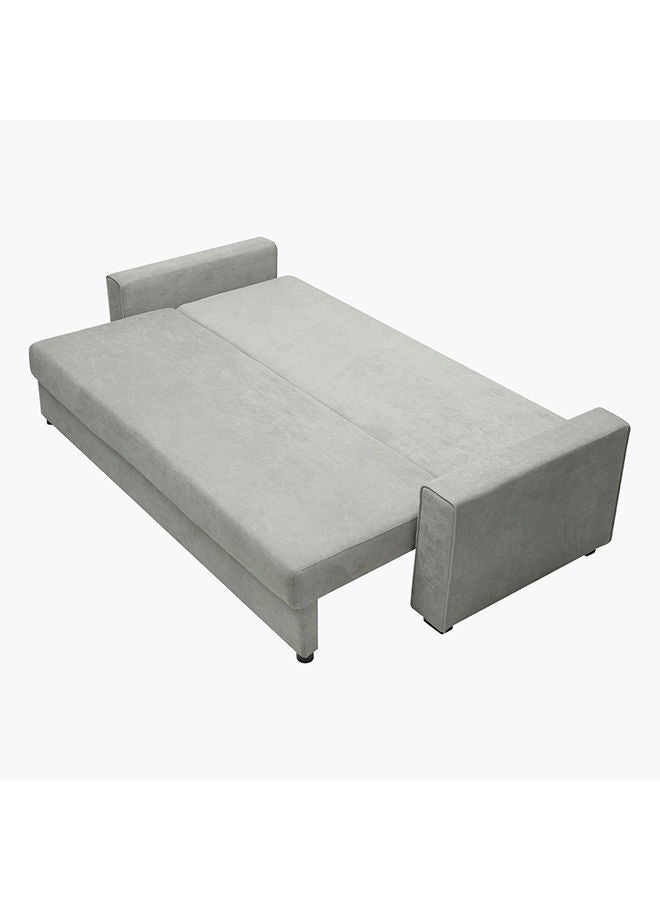 Home Box Cyrus Pull-Out 3 Seater Grey Sofa Bed With Storage And 2 Cushions 223x42x84cm - Image 4