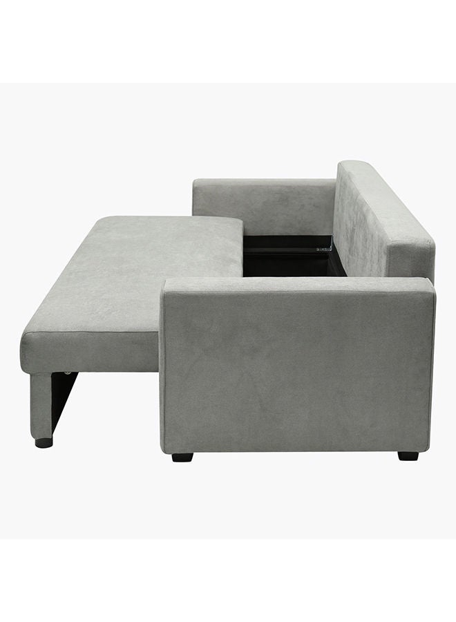 Home Box Cyrus Pull-Out 3 Seater Grey Sofa Bed With Storage And 2 Cushions 223x42x84cm - Image 2