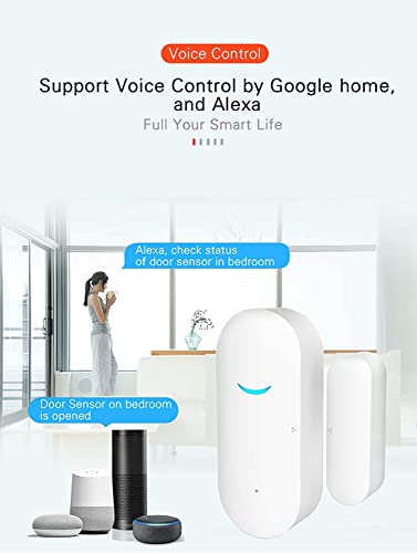 SENCKIT 2-Pack WiFi Door and Window Sensors,Tuya Smart Alarm with Free Notification APP Control Home Security Alarm System, No Hub Required,Compatible with Alexa, Google Home - Image 4