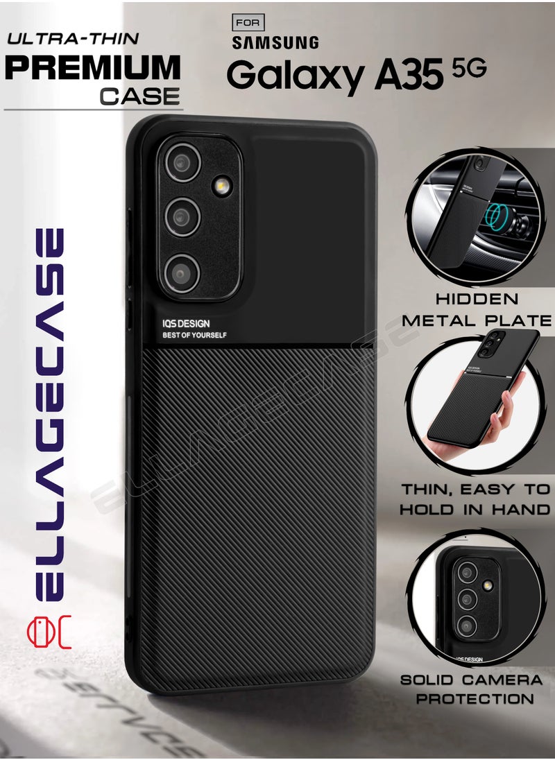 ELLAGECASE Case for Samsung Galaxy A35 5G, Ultra Thin Premium Case, Solid Camera Protection, Thin, Easy to Hold, Hidden Metal Plate  - Image 1