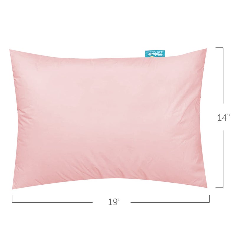 Biloban Organic Cotton Toddler Pillowcase 2 Pack, Kids Pillowcase for Sleeping Fit Pillow Sized 13"x 18" or 14"x19", Envelope Travel Pillowcases for Girl Boy, Pink - Image 2