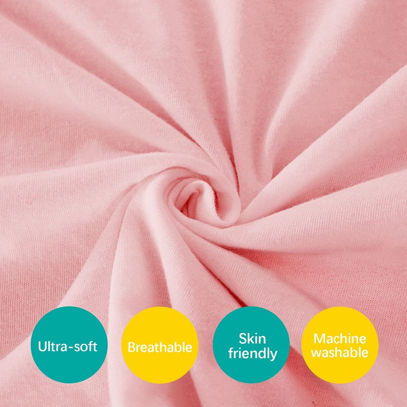 Biloban Organic Cotton Toddler Pillowcase 2 Pack, Kids Pillowcase for Sleeping Fit Pillow Sized 13"x 18" or 14"x19", Envelope Travel Pillowcases for Girl Boy, Pink - Image 4