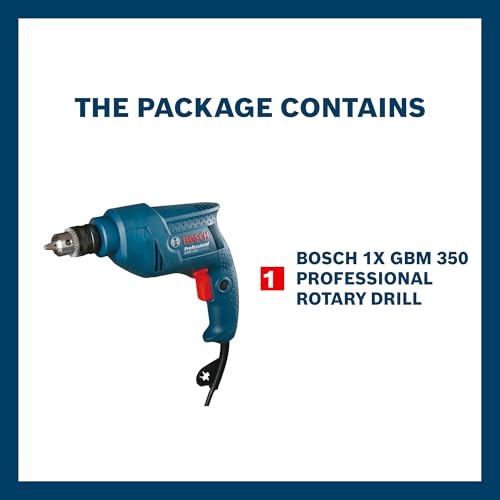 Bosch Gbm 350 Professional Rotary Drill , Wood & Metal Work (350 Watt Blue),Corded Electric, 1 Pack - Image 2