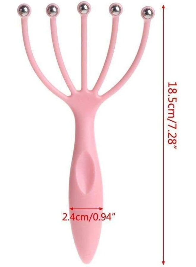 Handheld therapeutic scalp massager with rotating stainless steel beads for the growth of oily and dry curly hair - Image 3