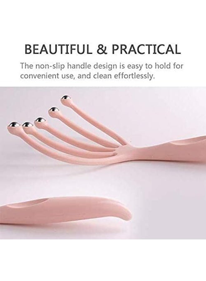 Handheld therapeutic scalp massager with rotating stainless steel beads for the growth of oily and dry curly hair - Image 4
