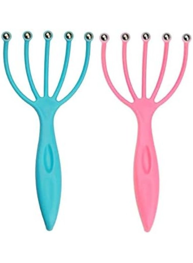 Handheld therapeutic scalp massager with rotating stainless steel beads for the growth of oily and dry curly hair - Image 1
