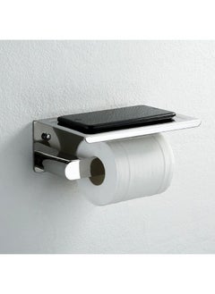 Chrome 304 Stainless Steel Toilet Paper Holder with Phone Shelf