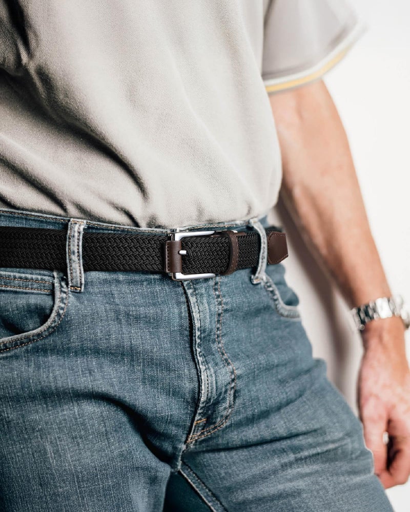 CHAOREN Mens Stretch Belt - 1 3/8" Elastic Braided Golf Belt for Men Women - Stretchy Web Fit Summer Casual Jeans - Image 2