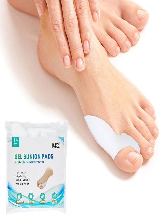 MQ Bunion Pads & Big Toe Protectors, 14 Gel Toe Caps for Comfort & Support, Soft Latex-Free Gel Pads Reduce Friction, Fit Most Shoes, Unisex for Daily Use - Image 1