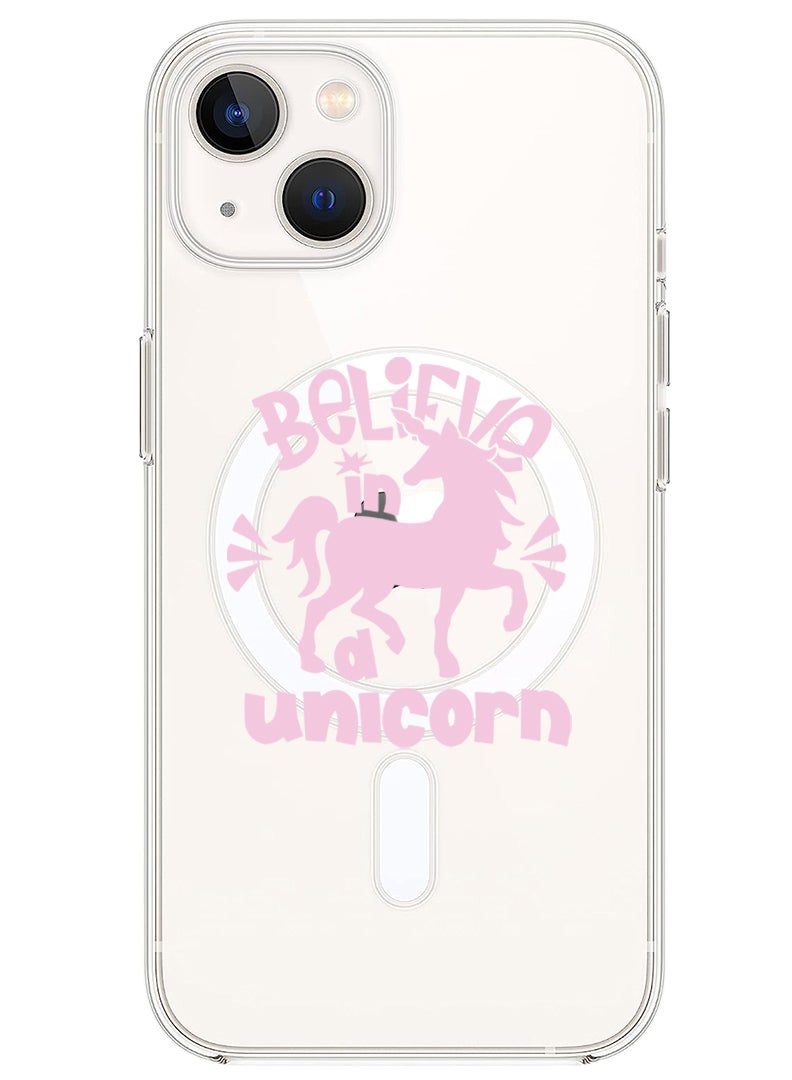 Theodor Magnetic Case for iPhone 13 6.1-inch Compatible with MagSafe Wireless Charging, Shockproof Phone Bumper Cover Believe in unicorn copy - Image 1