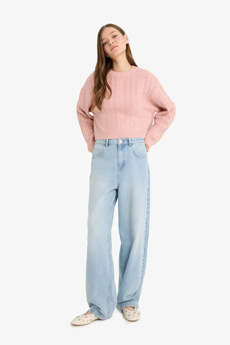 ديفاكتو Regular Fit Crew Neck Knitted Pullover