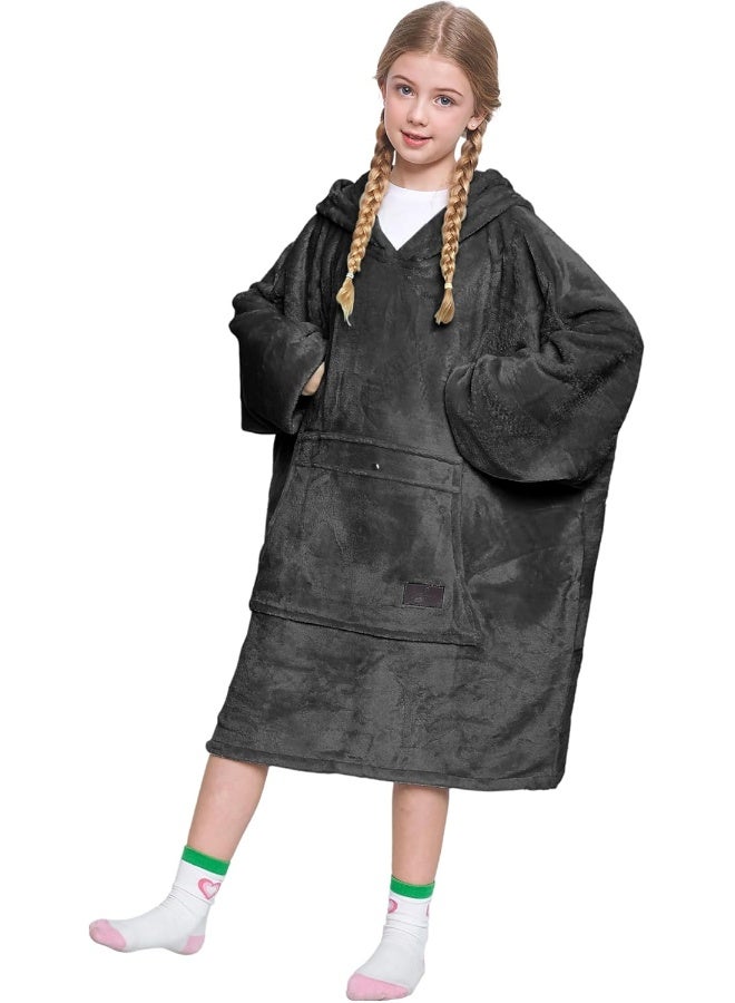 Catalonia Catalonia boys Hoodie Sweatshirt Kids Oversized Blanket Sweatshirt, Sherpa Fleece Hoodie, Super Soft Warm Comfortable Pullover with Large Front Pocket for Boys Girls Teens (7-13 yr) - Image 1