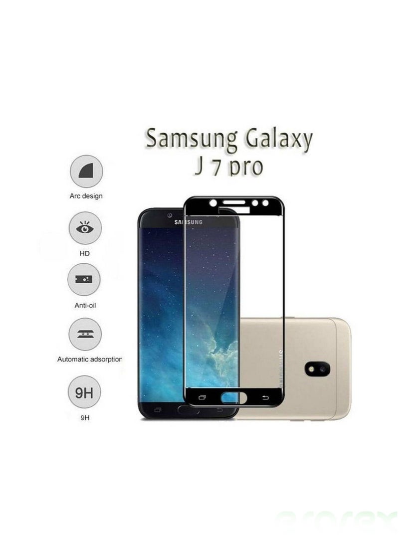 حامي شاشة زجاج مقوى 9H لهاتف سامسونج جالاكسي J7 برو