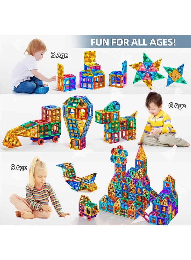 TEMI Magnetic Tiles,Building Blocks, Magnets Building Set, Learning And Education Toys Christmas Toy Gift For Ages 3 4 5 6 7 8+ Year Old Toddler Kids Boys And Girls (Magnetic Tiles-80Pcs)  - Image 3