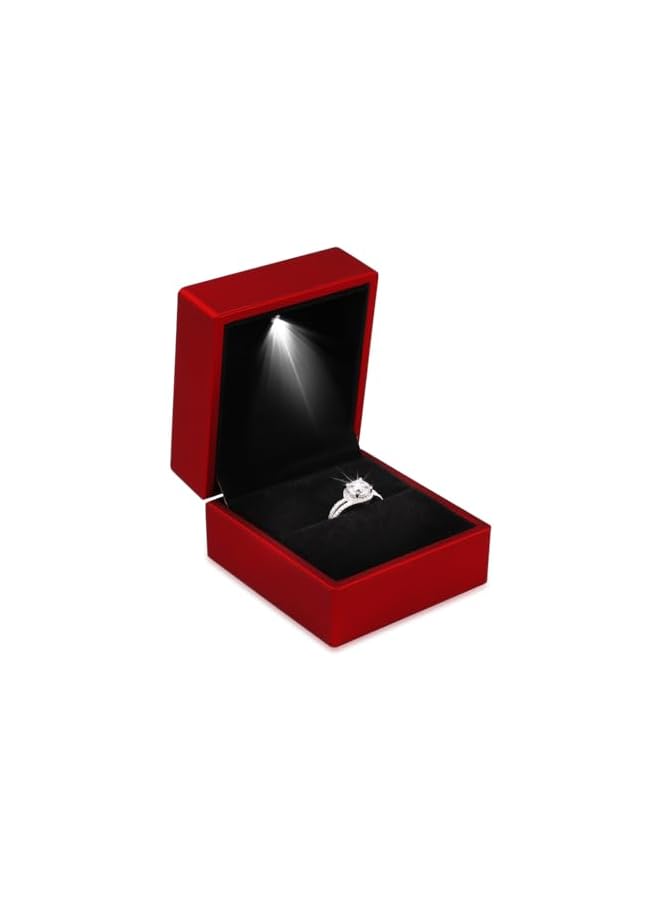 The Bros Light LED Rings Box Jewelry Box Earrings Pendant Ring Gift Box Engagement Wedding Ring Boxes Jewelry Display Packaging Organizer Case (Rings Box)  - Image 4