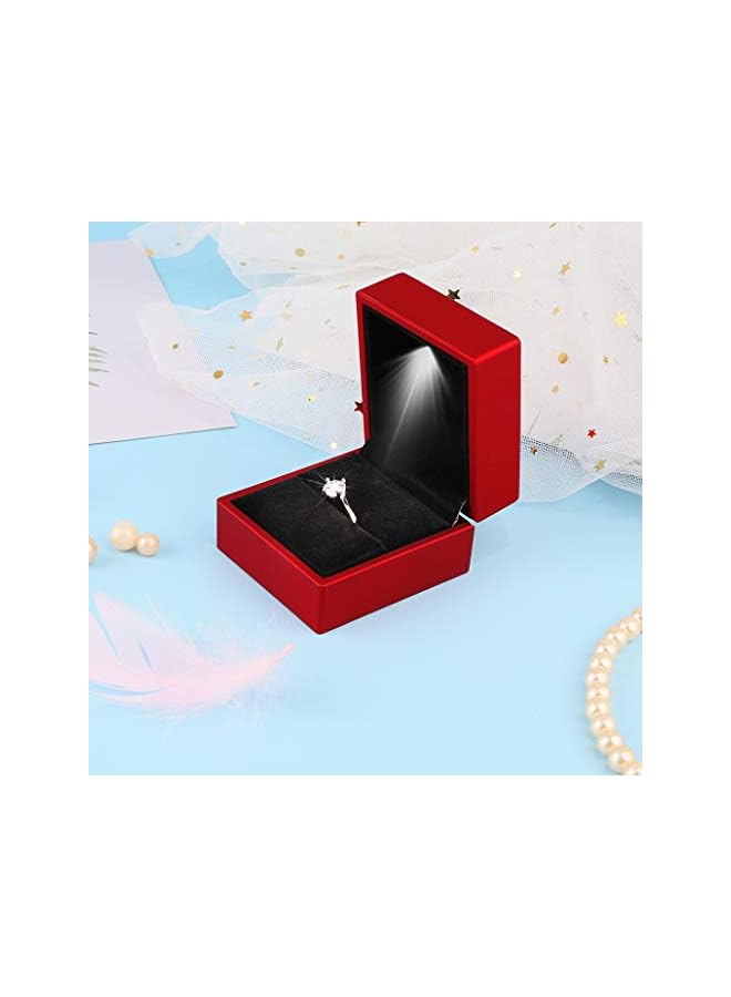 The Bros Light LED Rings Box Jewelry Box Earrings Pendant Ring Gift Box Engagement Wedding Ring Boxes Jewelry Display Packaging Organizer Case (Rings Box)  - Image 5
