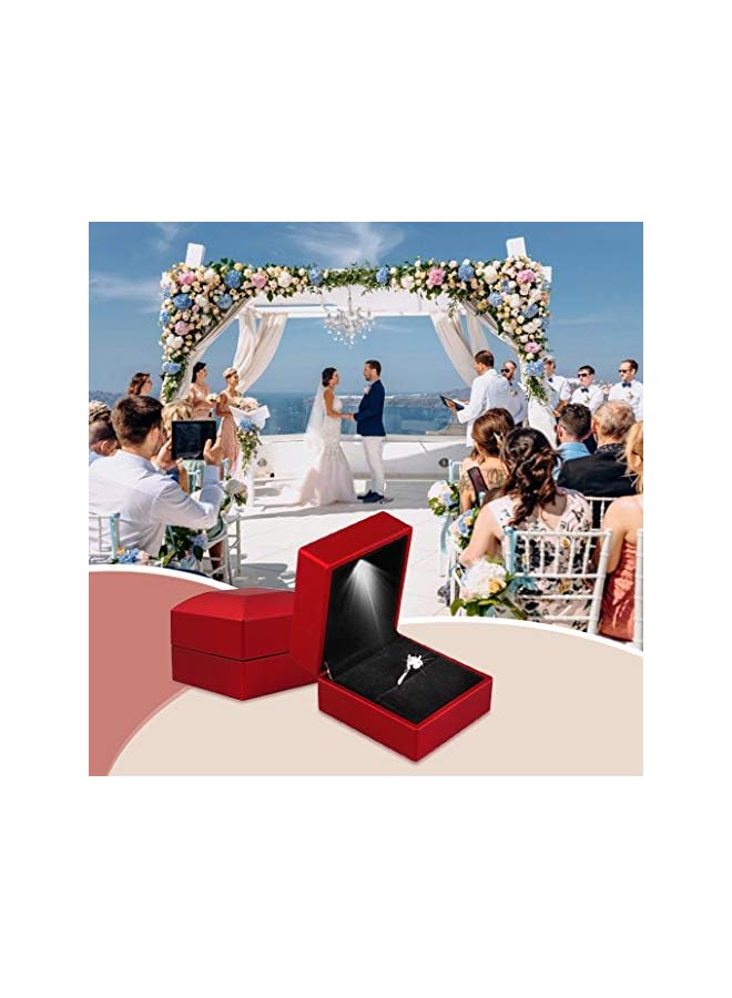 The Bros Light LED Rings Box Jewelry Box Earrings Pendant Ring Gift Box Engagement Wedding Ring Boxes Jewelry Display Packaging Organizer Case (Rings Box)  - Image 3