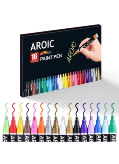AROIC Paint Pens Paint Markers 16 Colors Oil Based Waterproof Paint Marker Pen Set On Rock Wood Fabric Metal Plastic Glass Canvas Mugs Waterproof Diy Craft And More  - Image 3