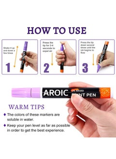 AROIC Paint Pens Paint Markers 16 Colors Oil Based Waterproof Paint Marker Pen Set On Rock Wood Fabric Metal Plastic Glass Canvas Mugs Waterproof Diy Craft And More  - Image 5