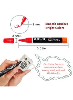 AROIC Paint Pens Paint Markers 16 Colors Oil Based Waterproof Paint Marker Pen Set On Rock Wood Fabric Metal Plastic Glass Canvas Mugs Waterproof Diy Craft And More  - Image 4