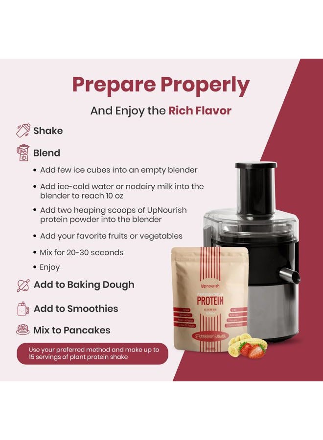UpNourish Strawberry Banana Vegan Protein Powder 54 Superfoods Powder,1.5 Billion CFU Probiotics 21g Plant Based Protein,No Sugar No Dairy No GMO Dairy Free,Meal Replacement Shake Keto-Friendly - Image 5