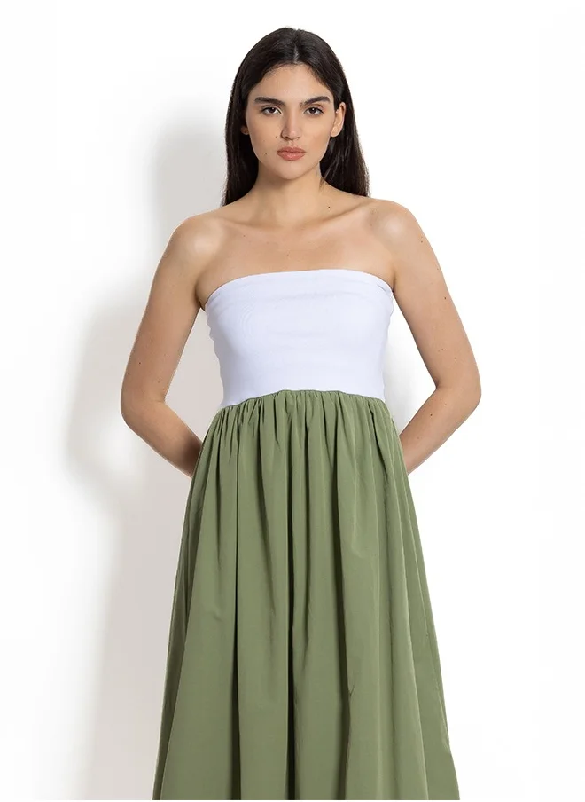 SHAPES MATCHING MIDI BALLOON DRESS