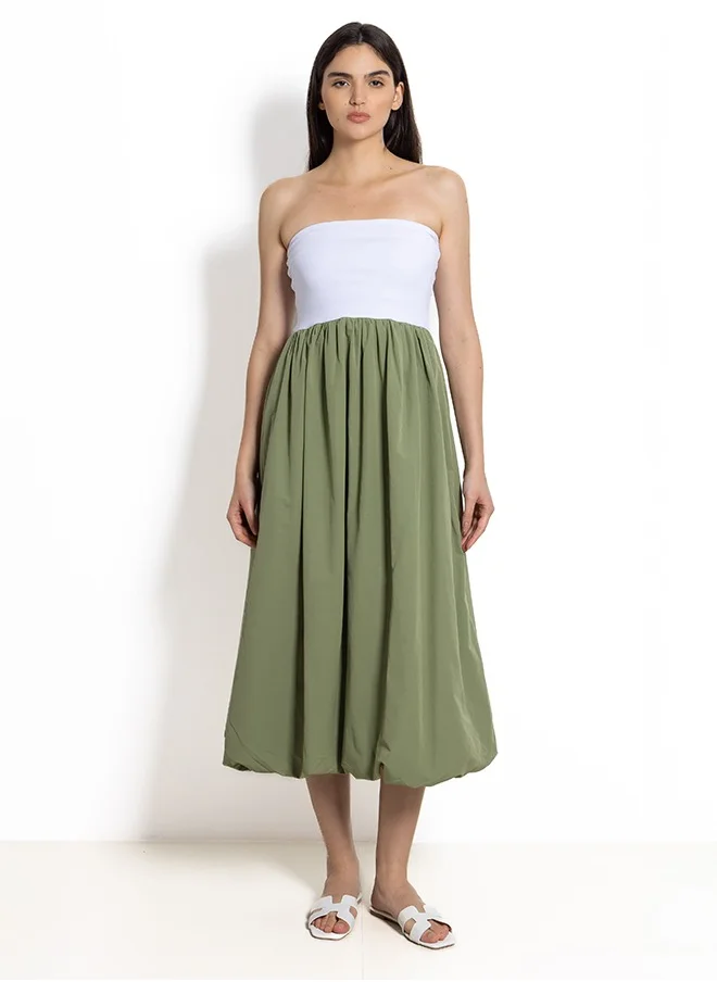 SHAPES MATCHING MIDI BALLOON DRESS