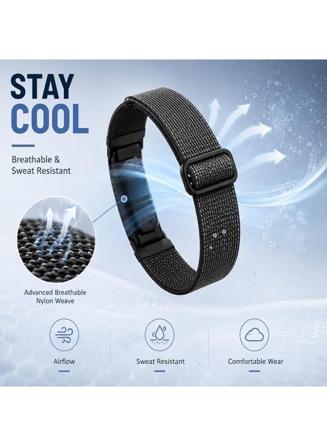 Nylon Sports Wristband Compatible with Google Fitbit Air & Screenless Trackers, Breathable Fitness Tracker Band with Stainless Steel Buckle - Image 2