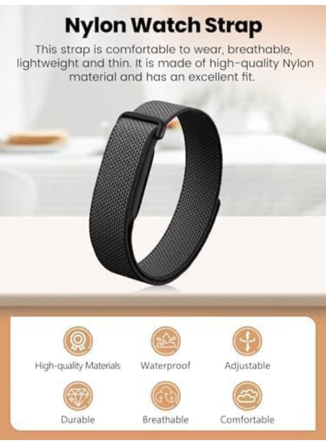 Nylon Sports Wristband Compatible with Google Fitbit Air & Screenless Trackers, Breathable Fitness Tracker Band with Stainless Steel Buckle - Image 4